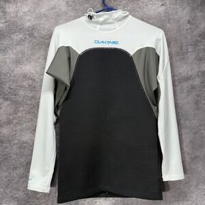 Dakine Men's Storm Hooded Rash Guard Size L Black White Neoprene Long Sleeve